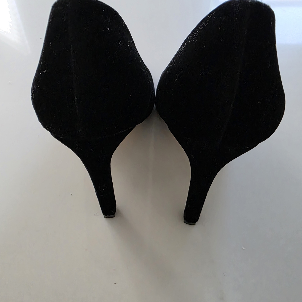 Velvet Black Heels - Picture 2 of 4